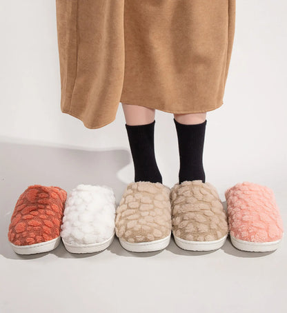Plush Bubble Textured Fleece House Slippers