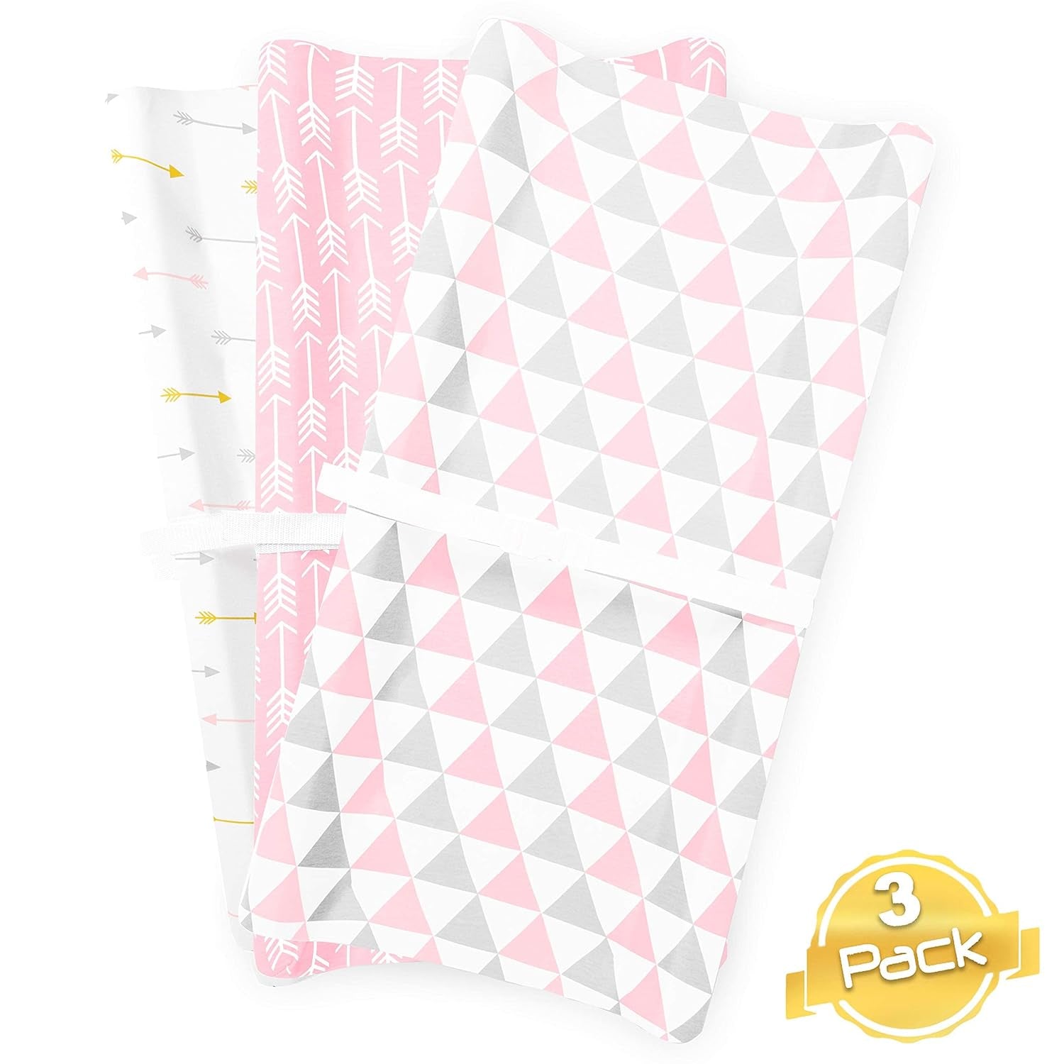 Changing Pad Cover – Baby Changing Pad Covers 4 Pack – Girl Changing Pad Cover – Pure Cotton Machine Washable Pink and White Changing Table Cover – Diaper Changing Pad Cover Sheets Baby Products Changing Table Pads & Covers Covers Diapering