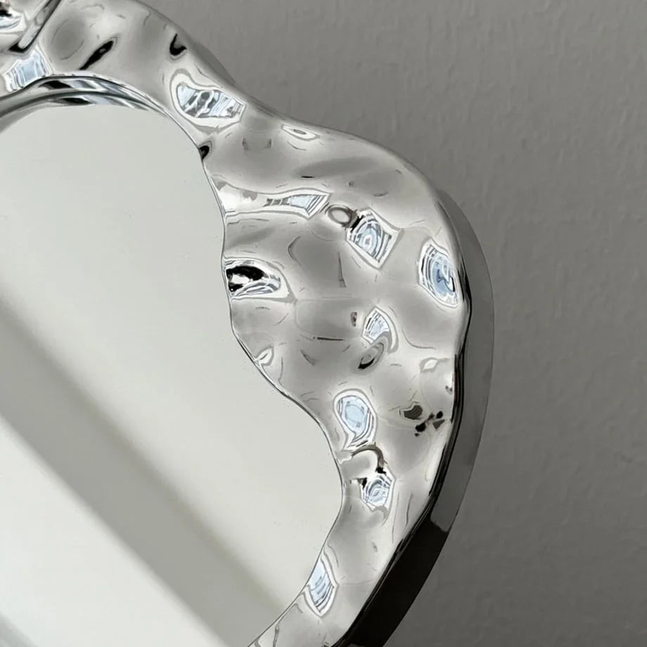 Molten Irregular Chrome Desktop Mirror