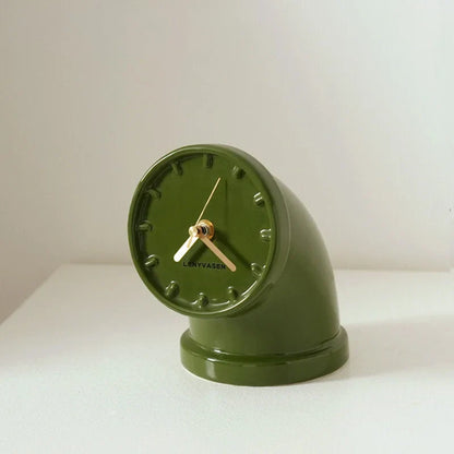Sculptural Industrial Pipe Ceramic Table Clock