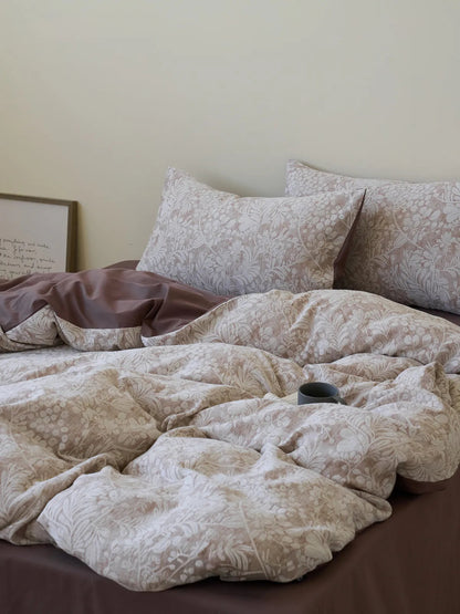 Textured Vintage Botanical Washed Cotton Bedding Set