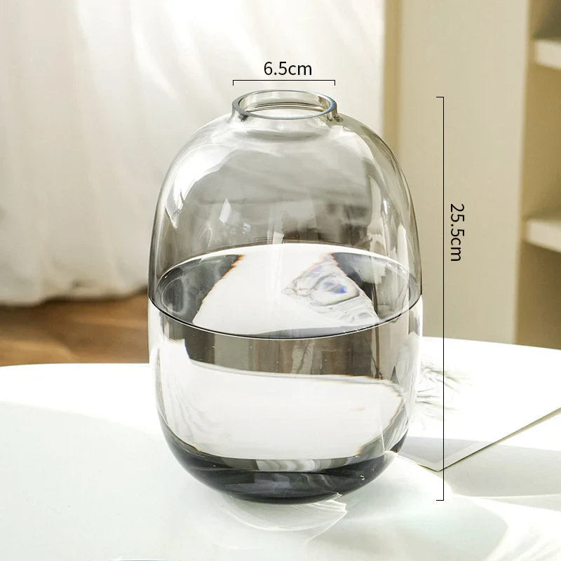 Minimalist Tinted Oval Glass Vase