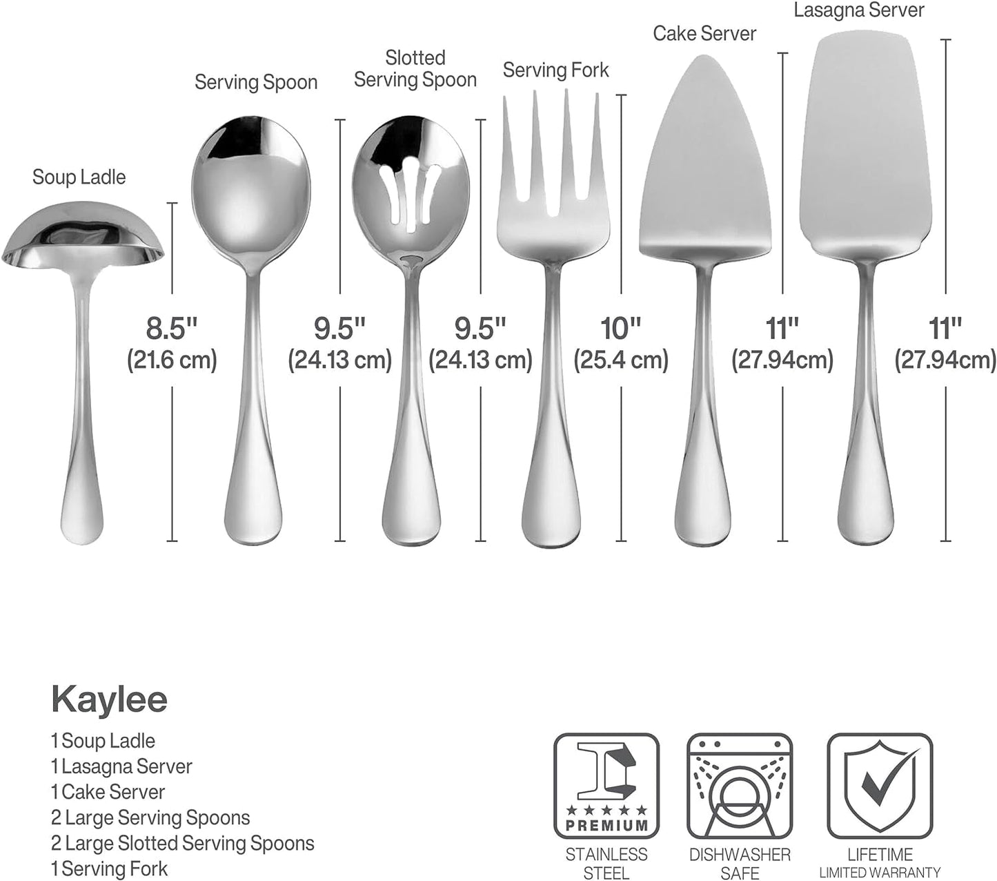 Gourmet Basics by Mikasa Kaylee 8-Piece Stainless Steel Hostess Serving Utensil Set Dining & Entertaining Flatware Home & Kitchen Kitchen & Dining Serving Sets