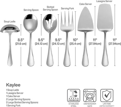 Gourmet Basics by Mikasa Kaylee 8-Piece Stainless Steel Hostess Serving Utensil Set Dining & Entertaining Flatware Home & Kitchen Kitchen & Dining Serving Sets