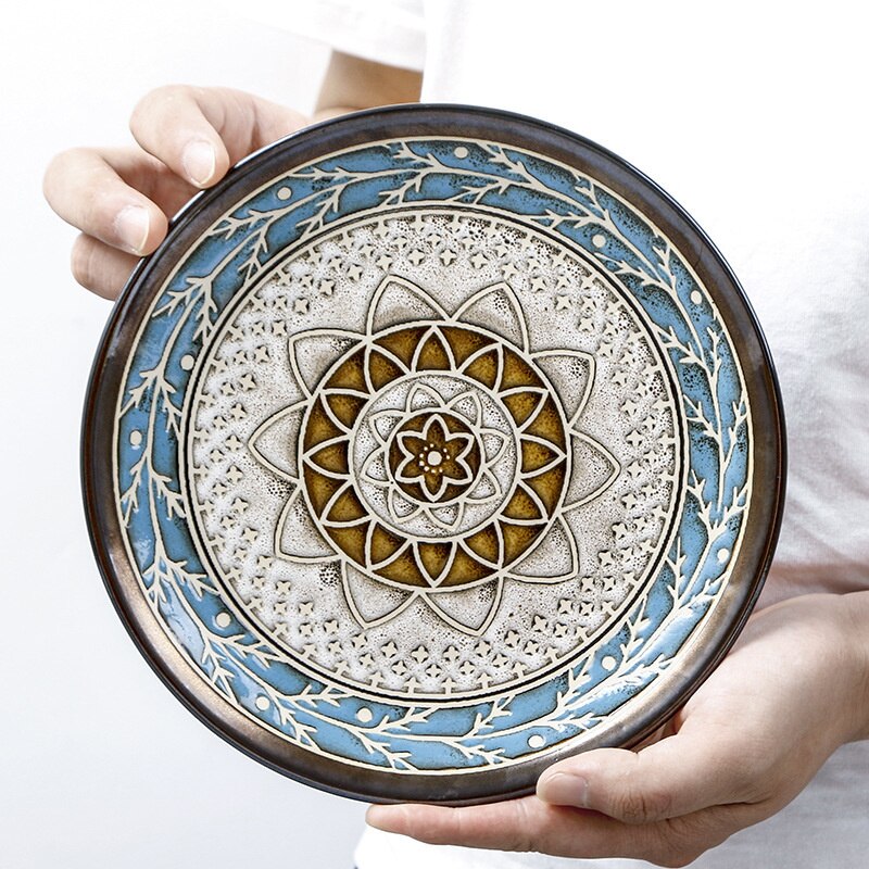 Royal Grandeur Embossed Ceramic Plates & Bowls Plates