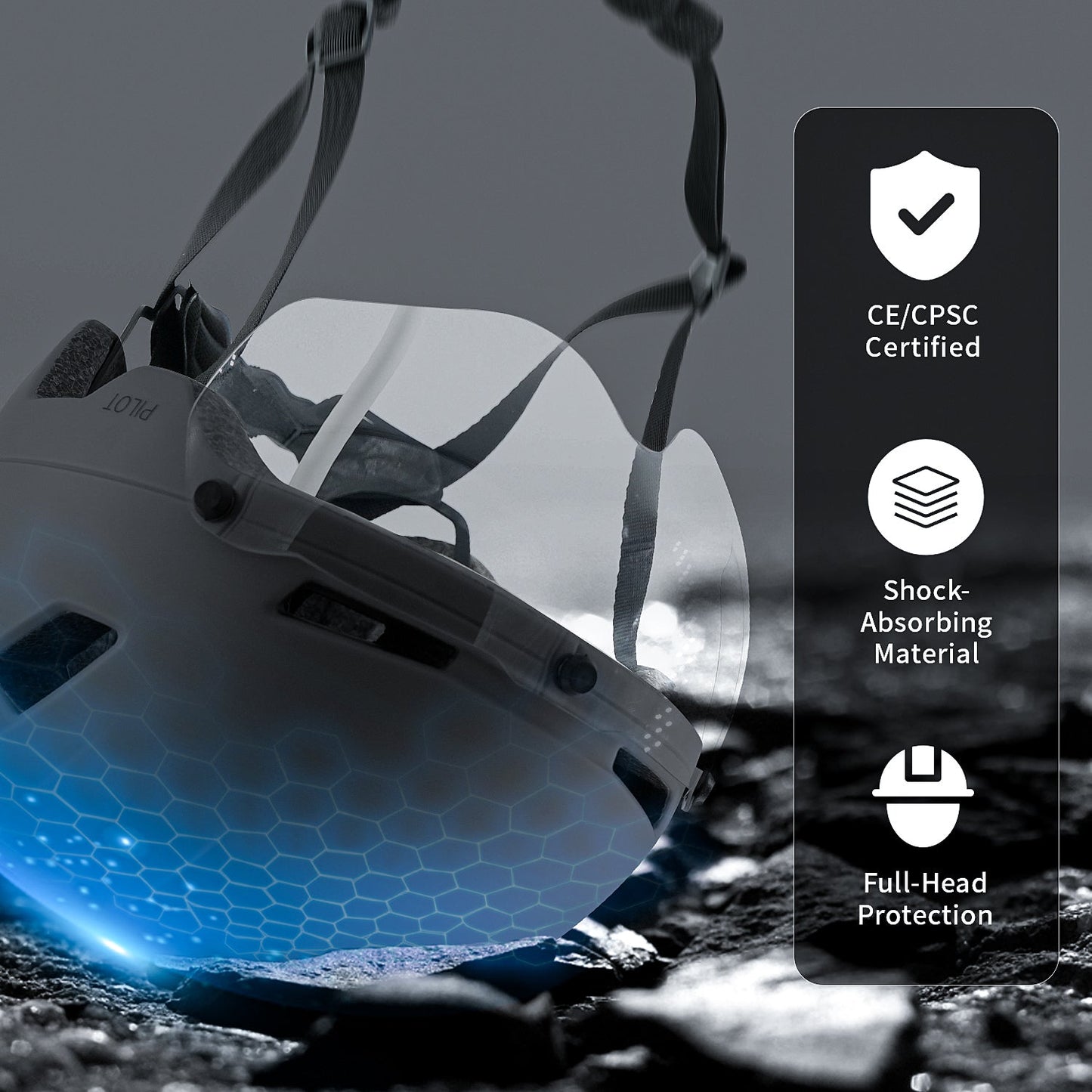 UV400 Lightweight Bicycle Helmets with LED Lights