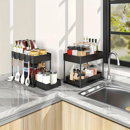 Under Sink Organizers (1 Set of 2 Organizers) (BLACKLIST)