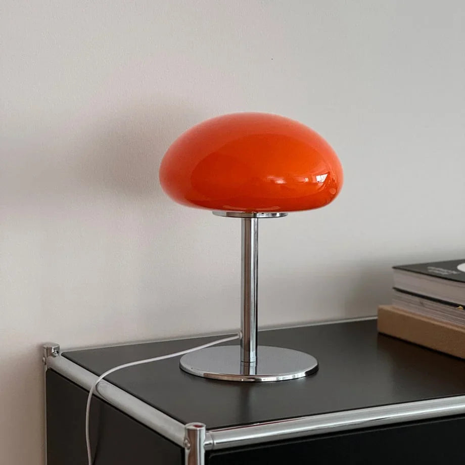 Glossy Dome Metal Mushroom Accent Lamp