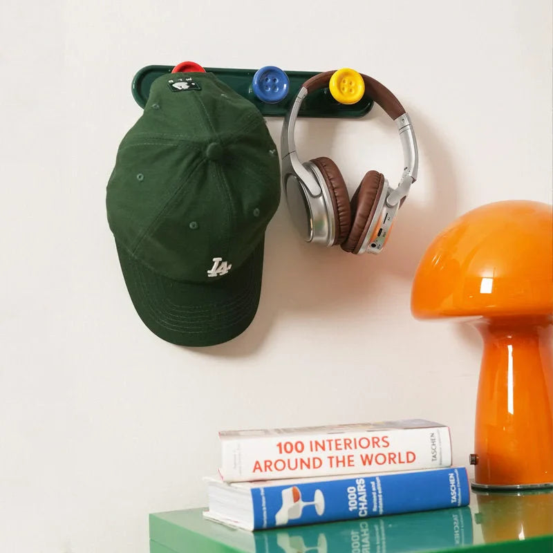 Playful Button Ceramic Wall Hooks