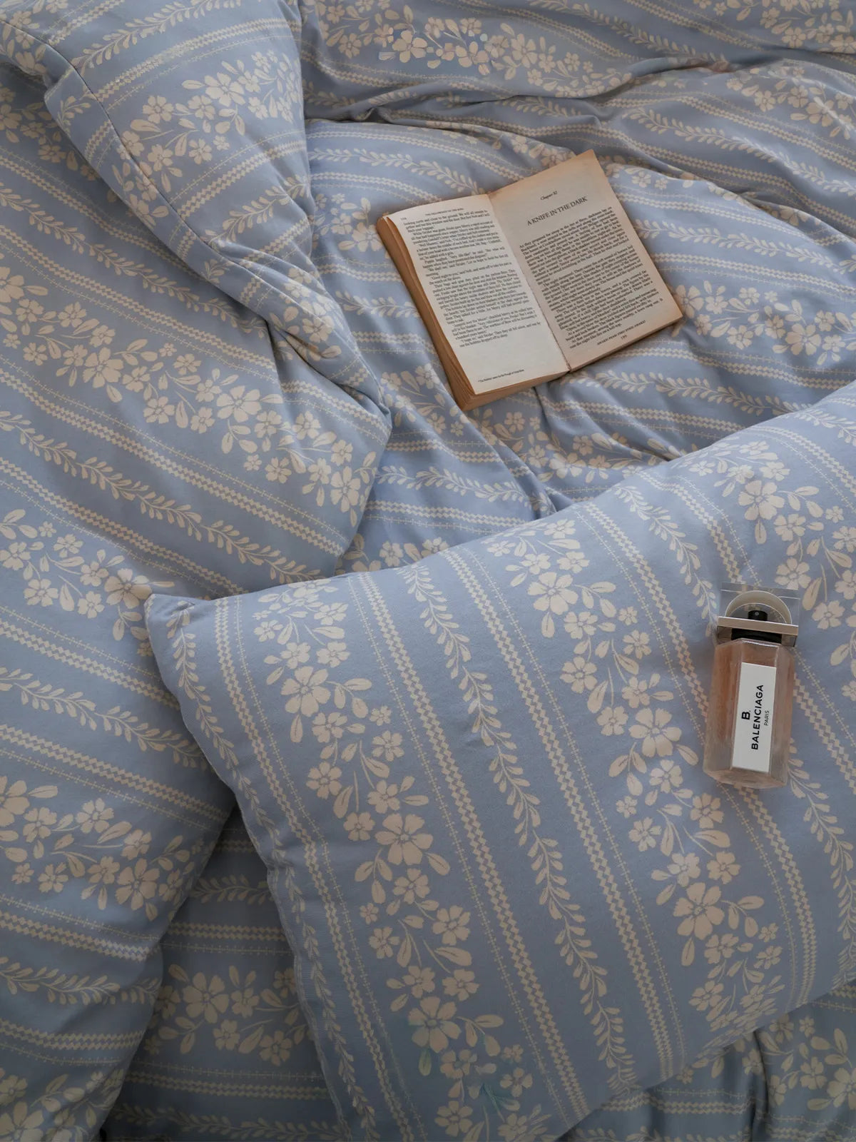 Soft Floral Stripe Washed Cotton Bedding Set