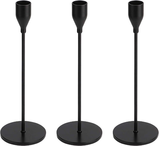 Dedoot Candle Holder, Taper Candle Holders Set of 3, 9.5Inch Tall Black Candlestick Holder Tall Metal Candle Holder Fits 3/4 Inch Candlestick, Decorative Candle Stand for Table Candleholders Candles & Holders Candlestick Holders Home & Kitchen Home Décor Products