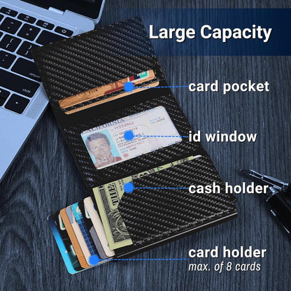 Airtag Wallet Men with Airtag Holder, Slim Carbon Fiber Pop up Cardholder Wallet with ID Window, RFID Blocking & Air Tags Keychain (Apple Airtag Not Included) Accessories Card Cases & Money Organizers Clothing Men Shoes & Jewelry Wallets