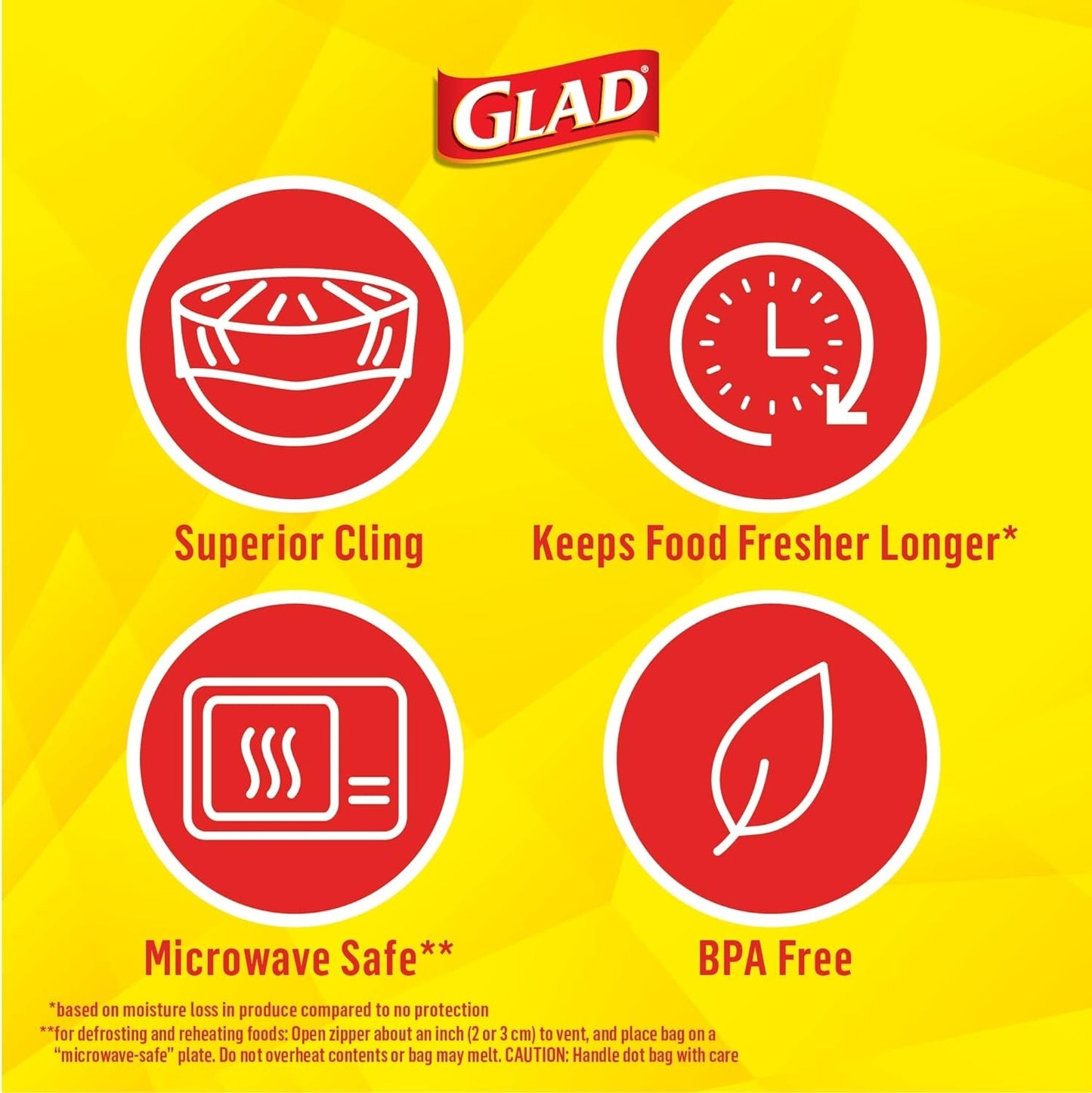 Glad Cling N Seal Plastic Food Wrap, 300 Square Foot Roll - 4 Pack (Package May Vary) Disposable Food Storage Health & Household Household Supplies Paper & Plastic