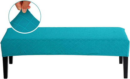 CALIDAKA Jacquard Dining Room Bench Covers, Stretch Spandex Upholstered Bench Slipcover,Anti-Dust Removable Bench Slipcover Washable Bench Seat Protector Cover(Blue) Dining Chair Slipcovers Home & Kitchen Home Décor Products Slipcovers