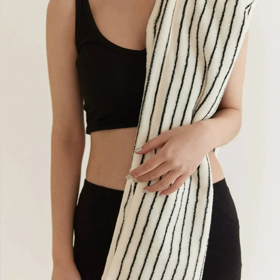 Plush Striped Cotton Towel Set