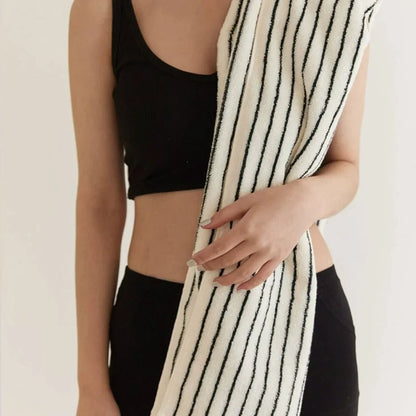 Plush Striped Cotton Towel Set