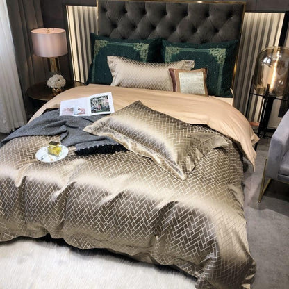Talia Gold Cotton Satin Bedding Set