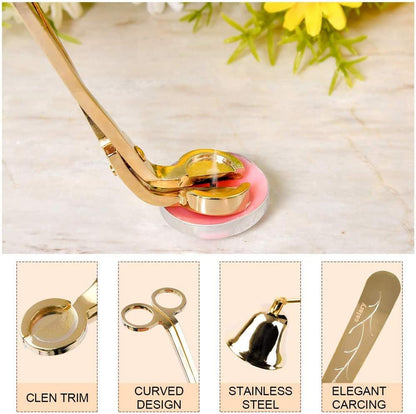 3Pcs/Set Candle Snuffer Candle Wick Trimmer Hook Clipper Extinguisher Candle Accessories Candle Wick Dipper Stainless Steel Candle Tools(Rose Gold) Accessories Candles & Holders Candlesnuffers Home & Kitchen Home Décor Products