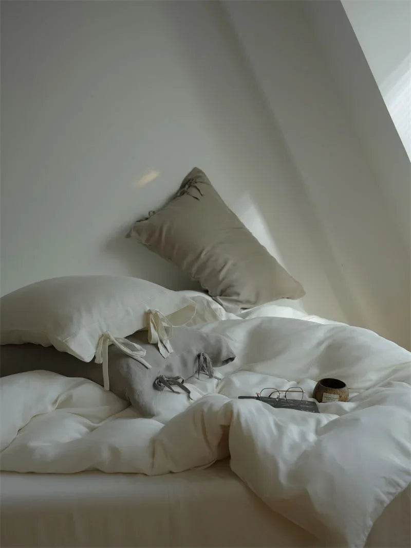 Silky Soft Tie Closure Tencel Bedding Set