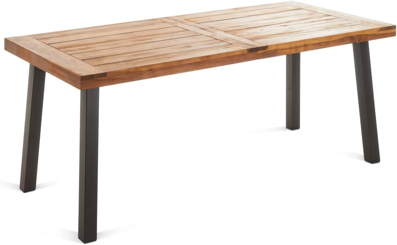 Christopher Knight Home 298192 Spanish Bay Acacia Wood Outdoor Dining Table | Perfect for Patio | with Teak Finis, Brown Dining Tables Lawn & Garden Patio Patio Furniture & Accessories Tables