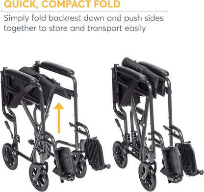 Drive Medical TR39E-SV Lightweight Folding Transport Wheelchair with Swing-Away Footrest, Silver Mobility & Daily Living Aids Mobility Aids & Equipment Mobility Scooters & Accessories Self-Propelled Wheelchairs Wheelchairs