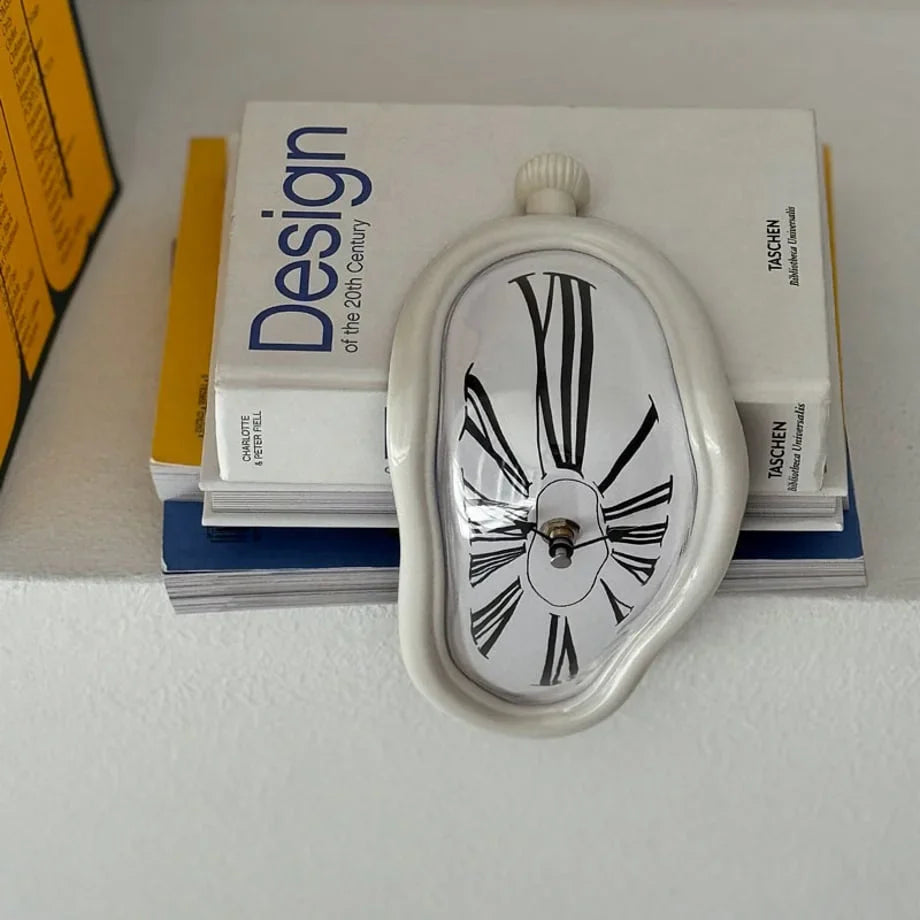 Surrealist Melting ABS Table Clock, Dali-Inspired Shelf Decor