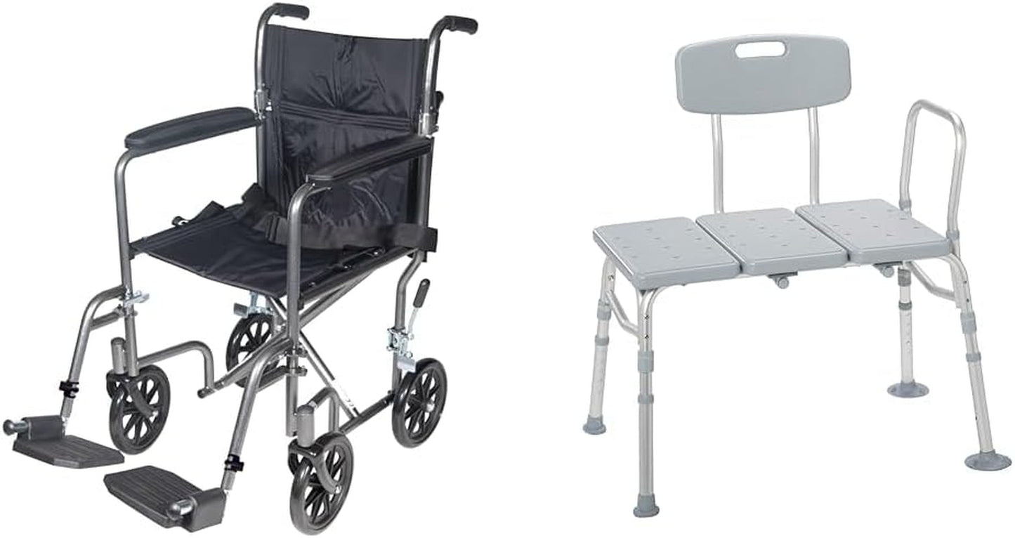 Drive Medical TR39E-SV Lightweight Folding Transport Wheelchair with Swing-Away Footrest, Silver Mobility & Daily Living Aids Mobility Aids & Equipment Mobility Scooters & Accessories Self-Propelled Wheelchairs Wheelchairs