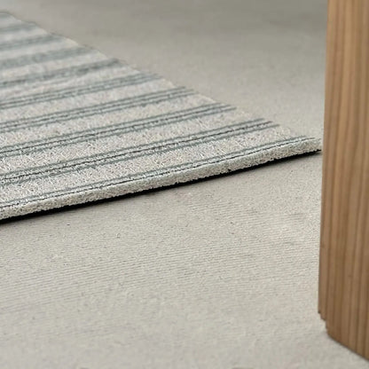 Textured Pinstripe PVC Coil Accent Rug