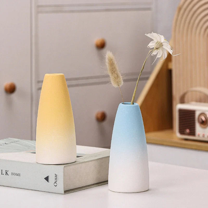 Pastel Ombre Frosted Ceramic Bud Vase