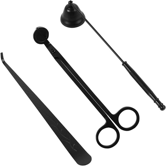 3 in 1 Candle Accessories Set, Candle Wick Trimmer, Candle Snuffer, Candle Wick Dipper, Candle Wick Cutter Tools Set OPP Bag for Lovers Candles, Family, Party (Black New Package) Accessories Candles & Holders Candlesnuffers Home & Kitchen Home Décor Products