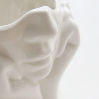 Sculptural Abstract Face Resin Vase