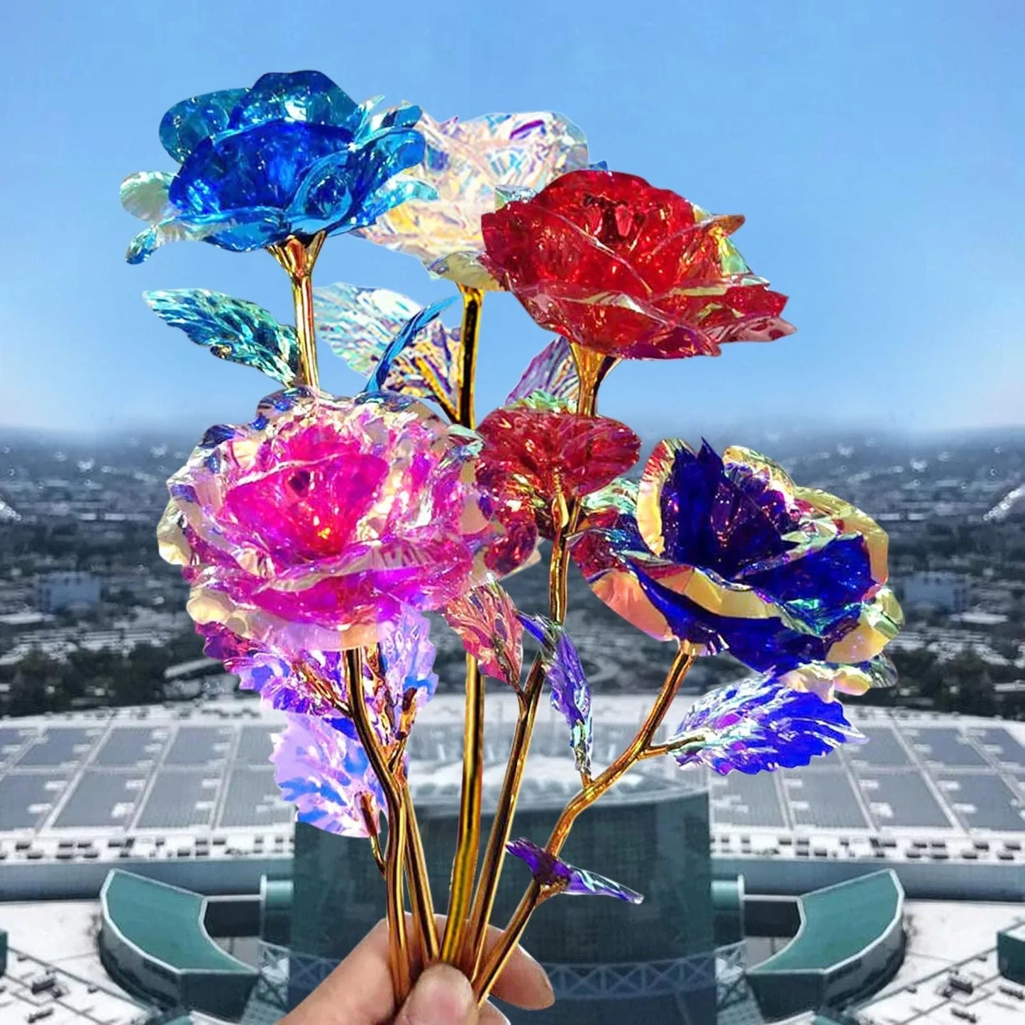 5pcs Colorful Galaxy Roses