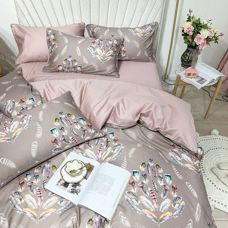 Amelia Feather Print Egyptian Cotton Bedding Set