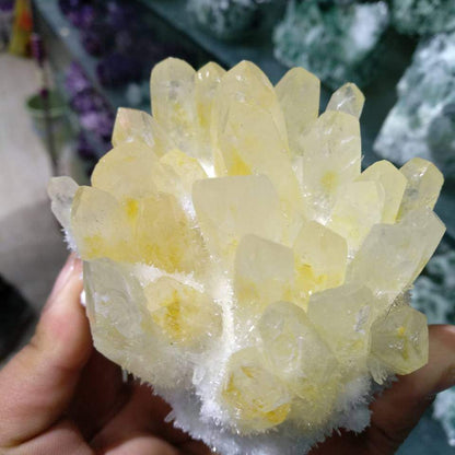 Cristal de quartzo amarelo natural 600g