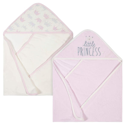 Gerber Baby 2-Pack Hooded Towels, Little Princess (Pink/Ivory), One Size Baby Care Baby Products Bath & Hooded Towels Bathing Washcloths & Towels