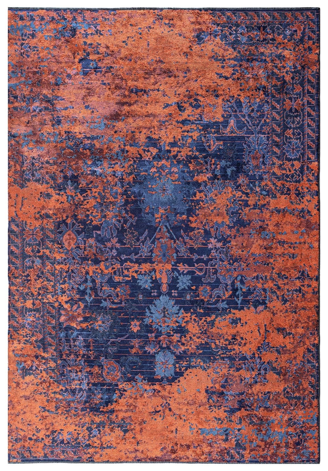 Patina Dark Navy - Rust Rug
