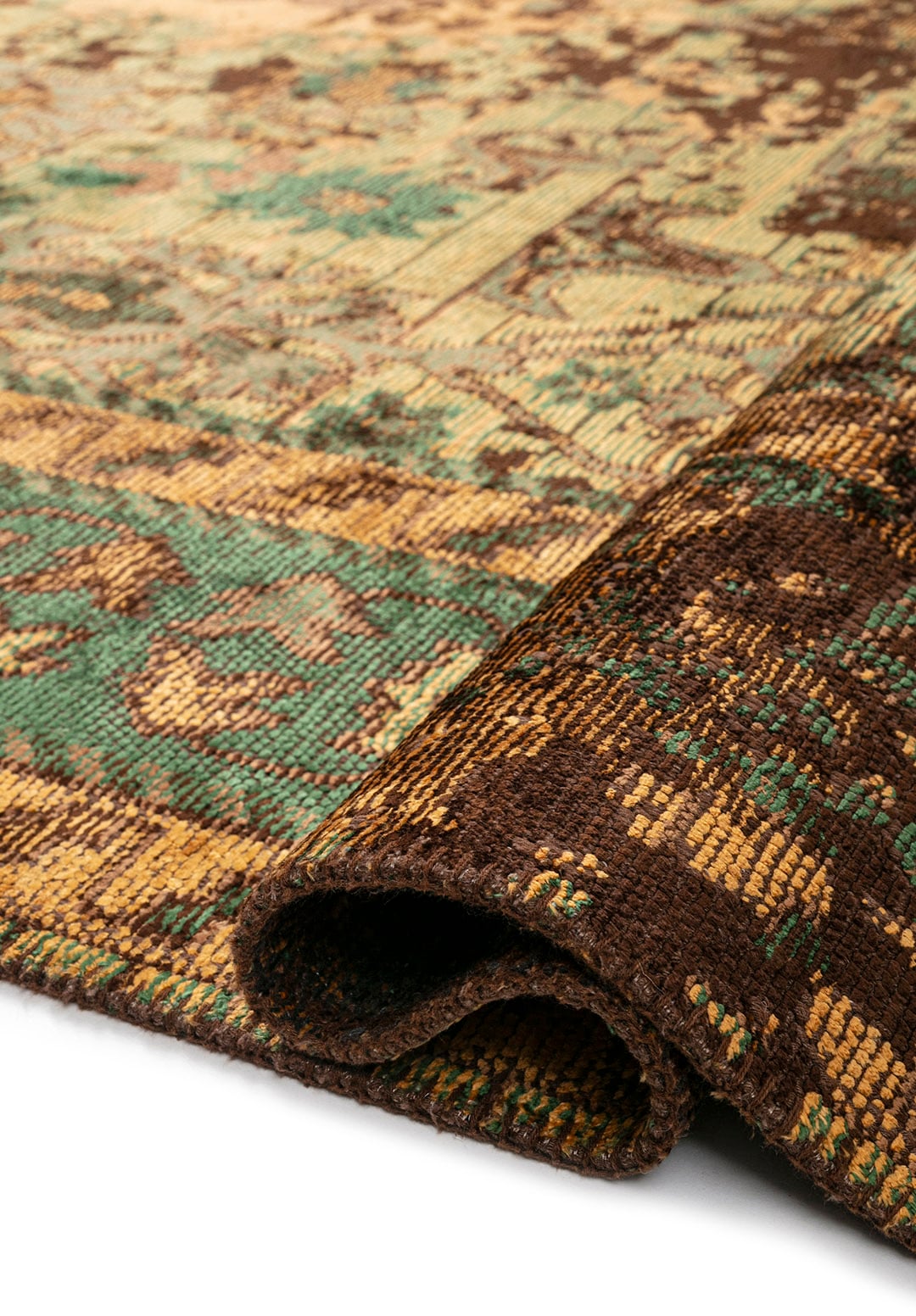 Patina Dark Brown - Mustard  Rug