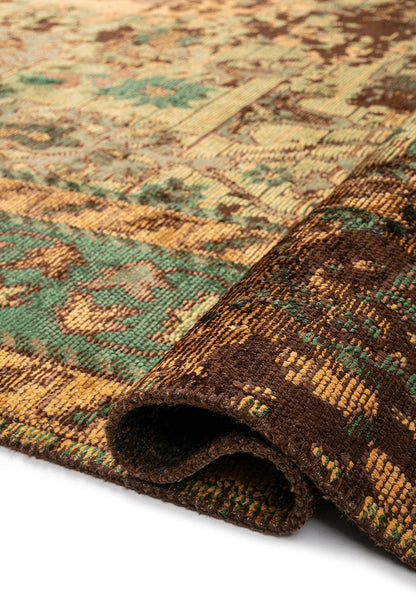 Patina Dark Brown - Mustard  Rug