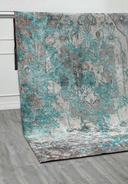 Emperor Light Turquoise – Grey  Rug