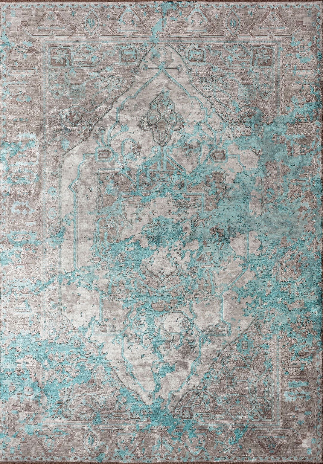 Emperor Light Turquoise – Grey  Rug