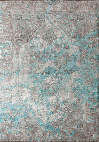 Emperor Light Turquoise – Grey  Rug