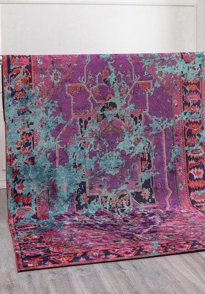 Emperor Turquoise - Purple Rug