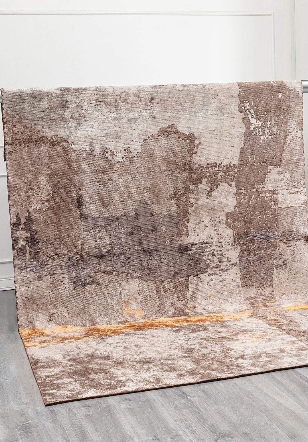 Lush Light Grey - Mustard Rug