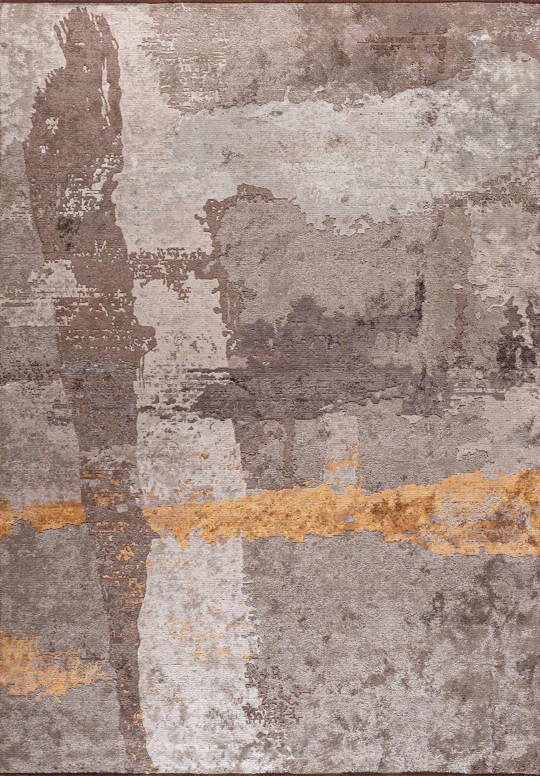 Lush Light Grey - Mustard Rug