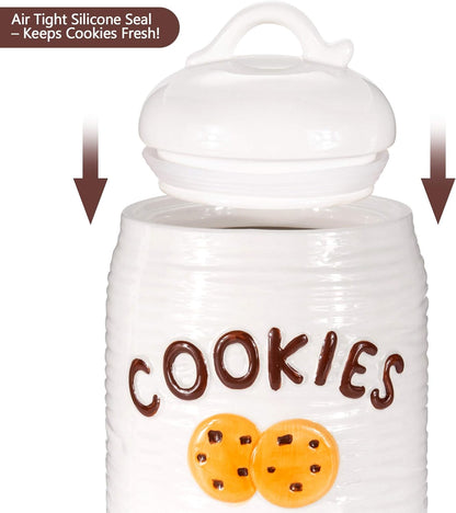 Cookie Jar - Cookie Jars for Kitchen Counter - Cookie Storage Containers Airtight - Cookie Jar Vintage - Cookie Jars with Lids - Cookie Container - Eco Friendly - Catherine'S Homeware by Woondulla Cookie Jars Food Storage Home & Kitchen Kitchen & Dining Storage & Organization