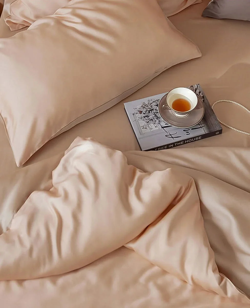Silky-Smooth Solid Color Cooling Tencel Bedding Set