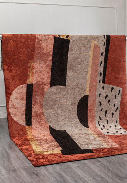 Bauhaus Light Cream - Dark Terra Rug