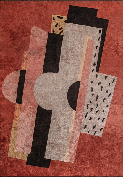 Bauhaus Light Cream - Dark Terra Rug