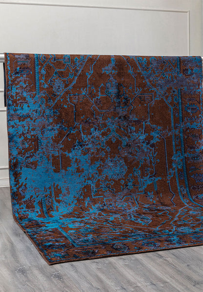 Emperor Navy Blue - Dark Brown Rug