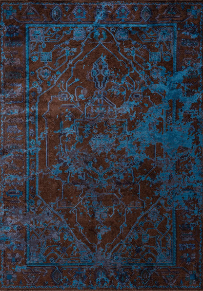 Emperor Navy Blue - Dark Brown Rug